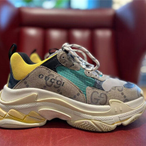 High Quality Luxury Gucci X Balenciaga The Hacker Project Triple S Beige Sneakers – Style 11539