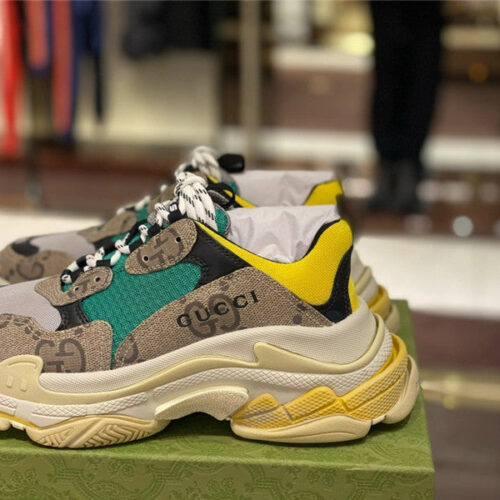 High Quality Luxury Gucci X Balenciaga The Hacker Project Triple S Beige Sneakers – Style 11539 alternate view