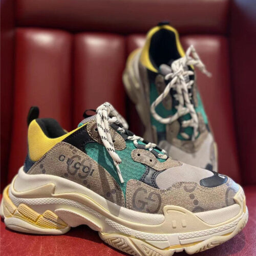 High Quality Luxury Gucci X Balenciaga The Hacker Project Triple S Beige Sneakers – Style 11539 product detail