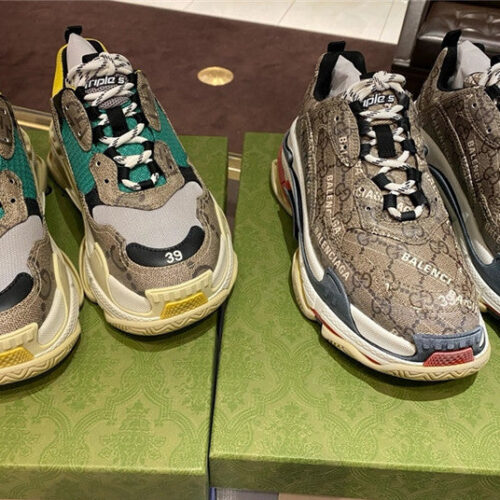 High Quality Luxury Gucci X Balenciaga The Hacker Project Triple S Beige Sneakers product detail