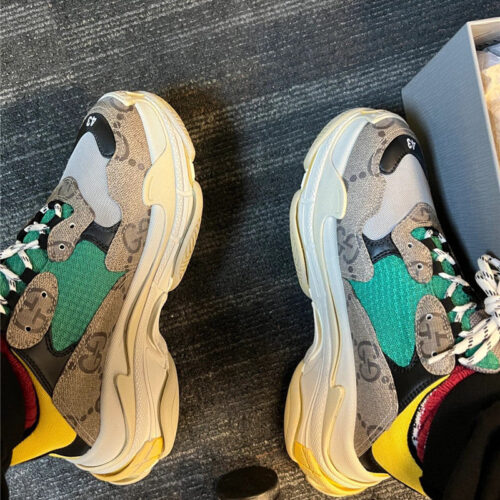 High Quality Luxury Gucci X Balenciaga The Hacker Project Triple S Beige Sneakers – Style 11539 product detail