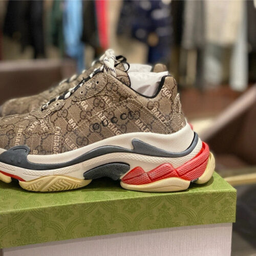High Quality Luxury Gucci X Balenciaga The Hacker Project Triple S Beige Sneakers – Style 17059 product detail