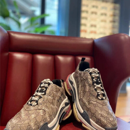High Quality Luxury Gucci X Balenciaga The Hacker Project Triple S Beige Sneakers – Style 49395 product detail