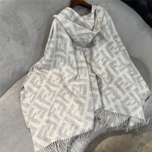 High Quality Luxury Fendi FF Cashmere Hooded Cloak product detail