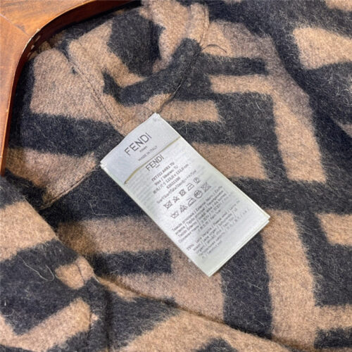 High Quality Luxury Fendi FF Cashmere Hooded Cloak – Style 25962 product detail
