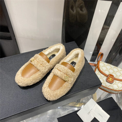 High Quality Luxury Chanel Lamb Wool Loafers