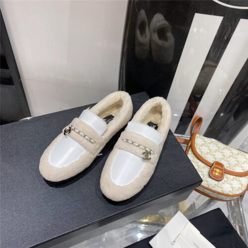 High Quality Luxury Chanel Lamb Wool Loafers – Style 30886 alternate view