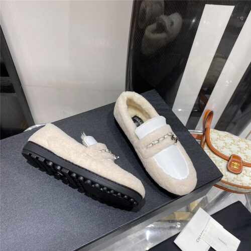 High Quality Luxury Chanel Lamb Wool Loafers – Style 30886 product detail