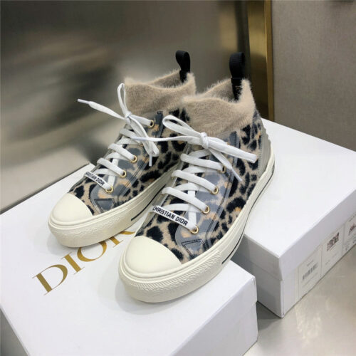 High Quality Luxury Dior Knitted High-Top Sneakers – Style 88454 product detail