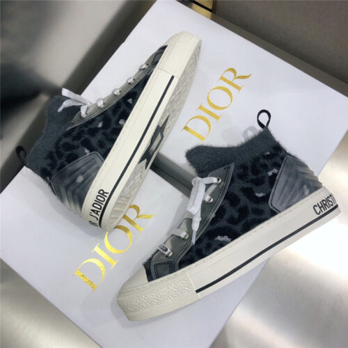 High Quality Luxury Dior Knitted High-Top Sneakers – Style 43814 product detail