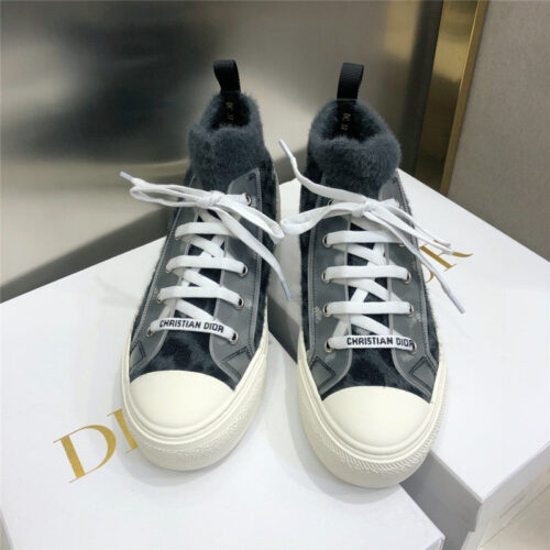 High Quality Luxury Dior Knitted High-Top Sneakers – Style 43814 product detail