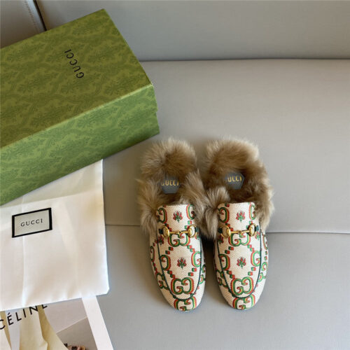 High Quality Luxury Gucci 100 Princetown Fur Slippers – Style 20755 product detail