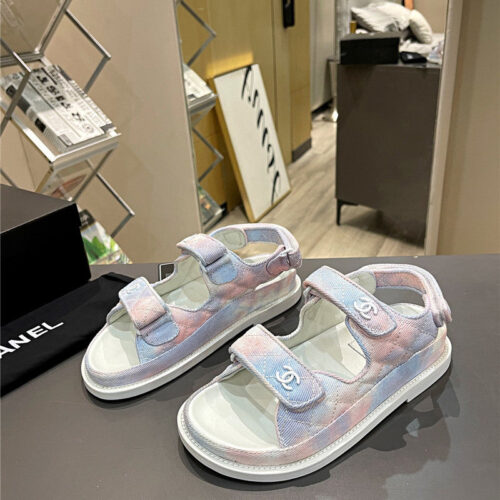 High Quality Luxury Chanel Velcro Sandals – Style 32454 alternate view