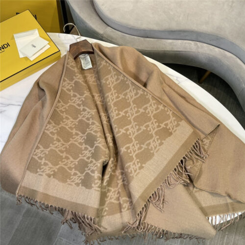 High Quality Luxury Fendi Cashmere Hooded Cloak – Style 25902 alternate view