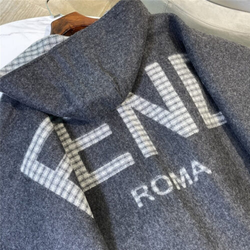High Quality Luxury Fendi Cashmere Hooded Cloak product detail