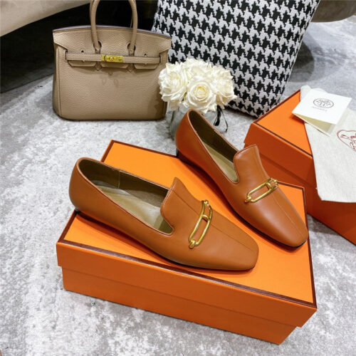 High Quality Luxury Hermes Muller Flat Shoes