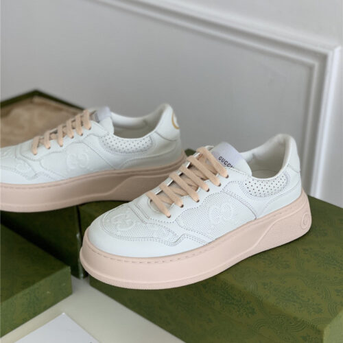 High Quality Luxury Gucci Platform White Sneakers – Style 38451 product detail