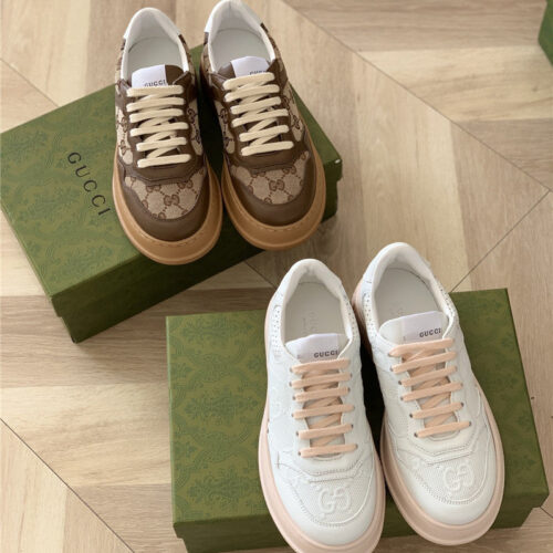 High Quality Luxury Gucci Platform White Sneakers – Style 38451 product detail