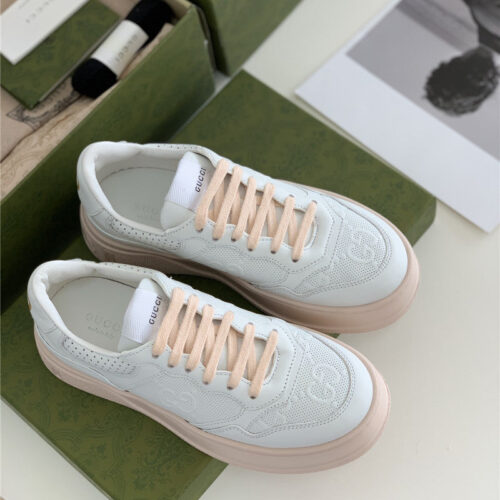 High Quality Luxury Gucci Platform White Sneakers – Style 38451 product detail
