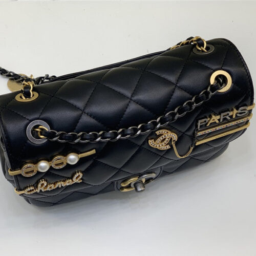 High Quality Luxury Chanel Badge CF Metal Decorative Chain Bag Large product detail