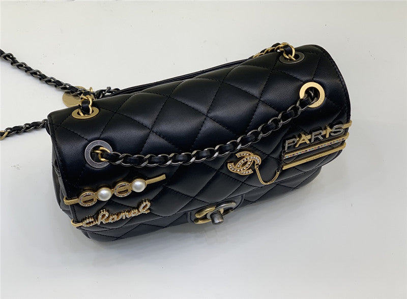 High Quality Luxury Chanel Badge CF Metal Decorative Chain Bag Large product detail