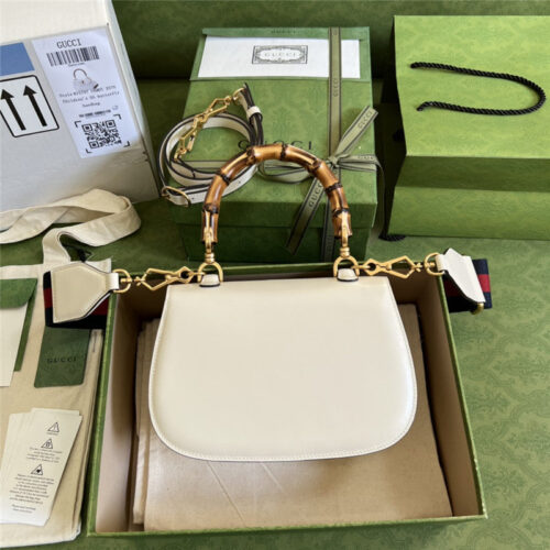 High Quality Luxury Gucci Bamboo 1947 Series Bamboo Small Handbag – Style 03246 alternate view
