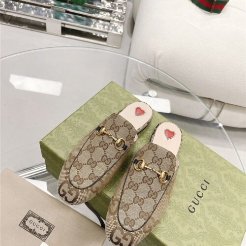 High Quality Luxury Gucci Beige GG Princetown Slippers alternate view