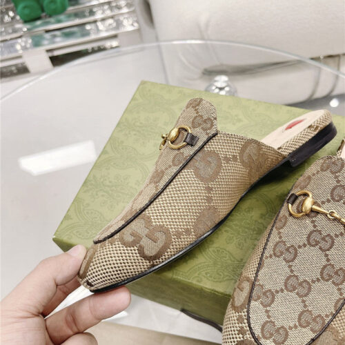 High Quality Luxury Gucci Beige GG Princetown Slippers product detail