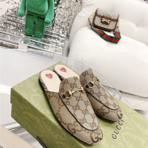 High Quality Luxury Gucci Beige GG Princetown Slippers product detail
