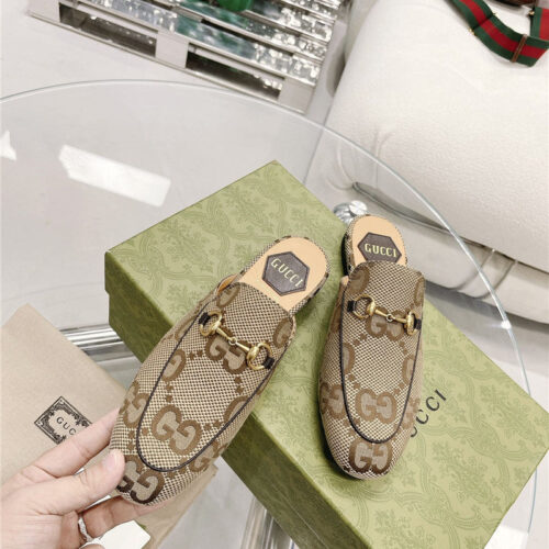 High Quality Luxury Gucci Beige GG Princetown Slippers – Style 38195 alternate view
