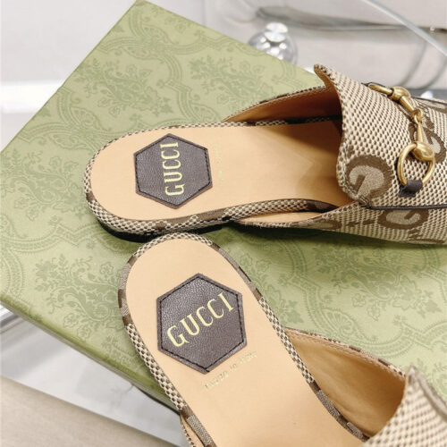 High Quality Luxury Gucci Beige GG Princetown Slippers – Style 38195 product detail