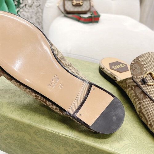 High Quality Luxury Gucci Beige GG Princetown Slippers – Style 38195 product detail