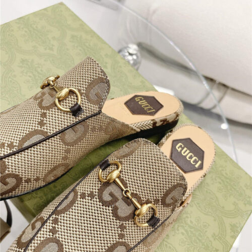 High Quality Luxury Gucci Beige GG Princetown Slippers – Style 38195 product detail