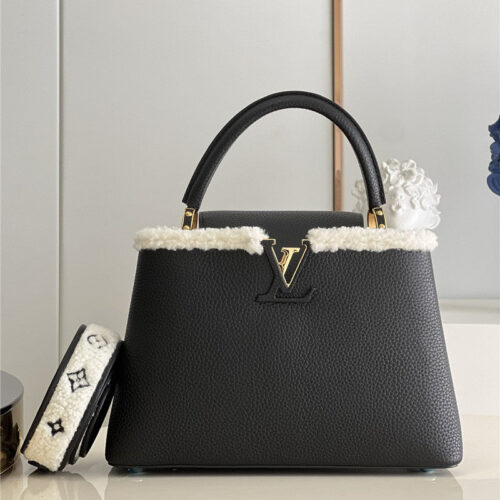High Quality Luxury Louis Vuitton Capucines MM Taurillon Leather Bag