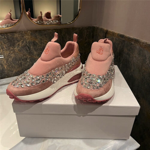 High Quality Luxury Jimmy Choo Crystal Low-Top Sneakers