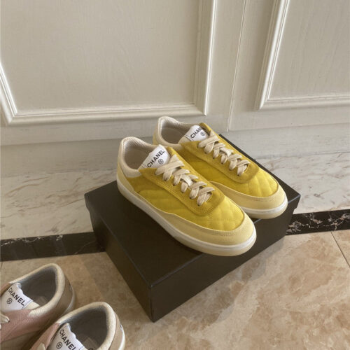 High Quality Luxury Chanel Classic Diamond Suede Sneakers