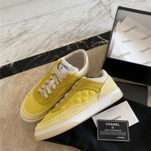 High Quality Luxury Chanel Classic Diamond Suede Sneakers alternate view