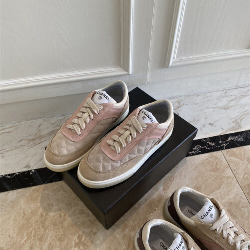 High Quality Luxury Chanel Classic Diamond Suede Sneakers – Style 18886 alternate view