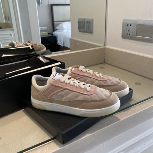 High Quality Luxury Chanel Classic Diamond Suede Sneakers – Style 18886