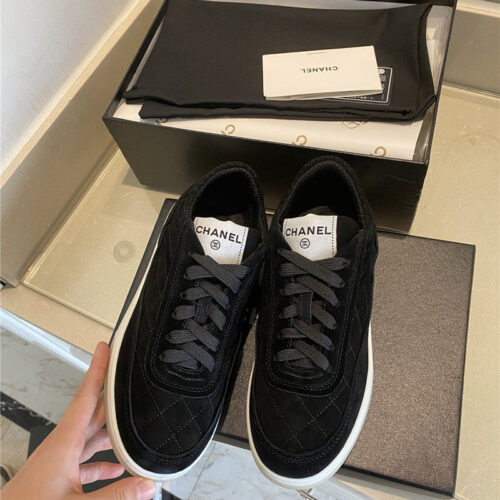 High Quality Luxury Chanel Classic Diamond Suede Sneakers – Style 82726 product detail