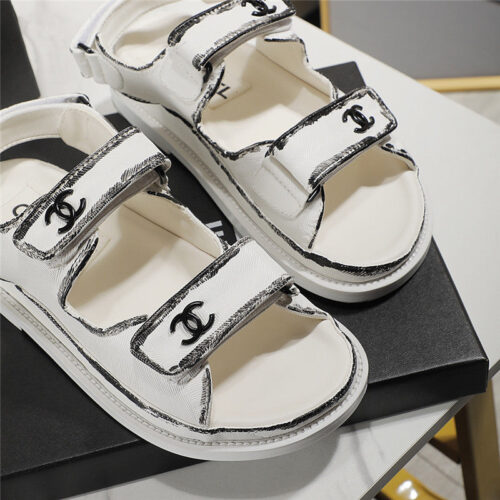High Quality Luxury Chanel Velcro Sandals – Style 61830 alternate view