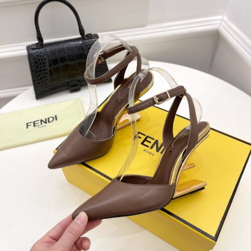 High Quality Luxury Fendi First Leather High-Heel Sandals alternate view