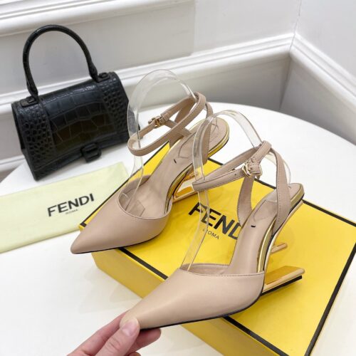 High Quality Luxury Fendi First Leather High-Heel Sandals – Style 21523 alternate view