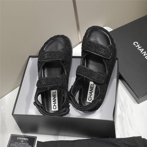 High Quality Luxury Chanel Velcro Sandals – Style 96294 product detail