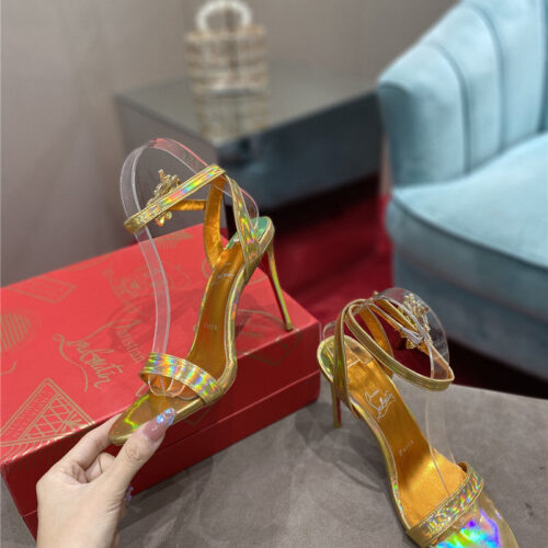 High Quality Luxury Christian Louboutin Rhinestone Heeled Sandals – Style 68244 product detail