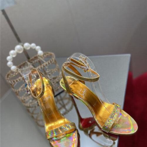 High Quality Luxury Christian Louboutin Rhinestone Heeled Sandals – Style 68244 product detail