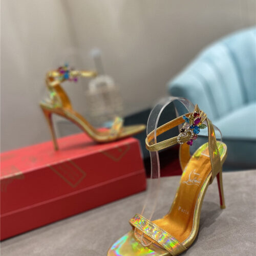 High Quality Luxury Christian Louboutin Rhinestone Heeled Sandals – Style 68244 product detail