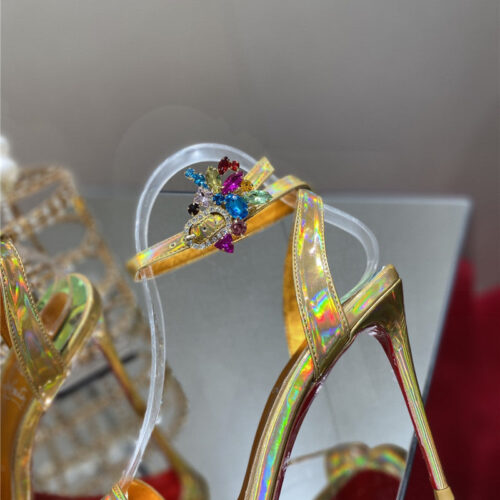 High Quality Luxury Christian Louboutin Rhinestone Heeled Sandals – Style 68244 product detail