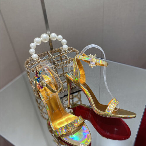 High Quality Luxury Christian Louboutin Rhinestone Heeled Sandals – Style 68244 product detail