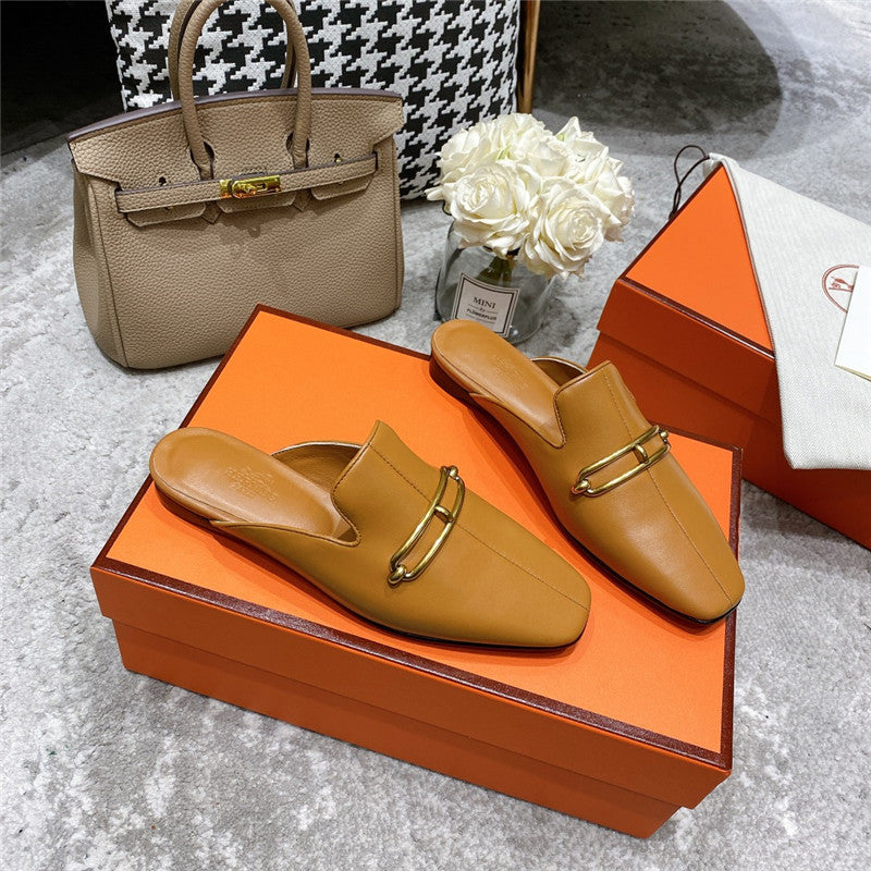 High Quality Luxury Hermes Muller Flat Slippers – Style 21187
